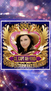a picture of a woman in a cowboy hat with the words solid starmaker group on the bottom