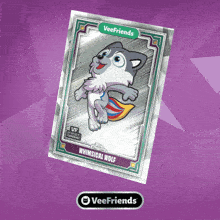 a veefriends card with a picture of a wolf