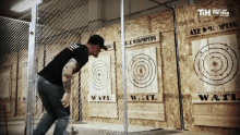 Axe Throwing This Is Happening GIF - Axe Throwing This Is Happening Hit The Target GIFs