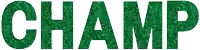 the word champ is written in black and white on a white background
