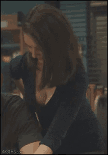 Cleavage Allison Brie GIF - Cleavage Allison Brie Pull Down Shirt GIFs