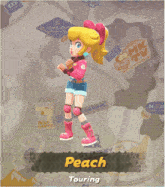 peach touring is a character in a video game called super mario kart