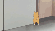a dog is standing in a doorway with the words where 'd he learn to do that