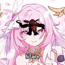 a picture of a girl with the words hi faire written on the bottom