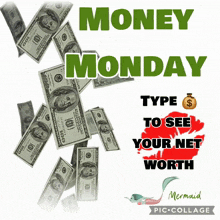 money monday type to see your net worth graphic
