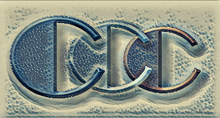 a drawing of the letters ccc on a gray background