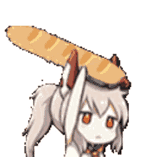 baguette anime bread cute run
