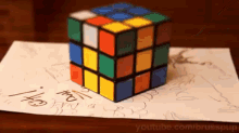 perspective illusion paper rubixcube