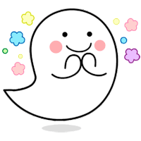 Cute Ghost Sticker - Cute Ghost Smile Stickers