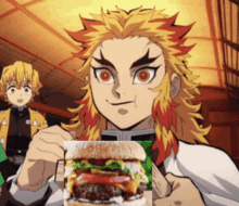 Rengoku Burger Inosuke Burger GIF - Rengoku Burger Inosuke Burger Rengoku GIFs