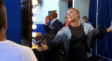 Trying To Be Cute In Front Of Your Crush GIF - Demi Lovato Wind Blow Dryer GIFs