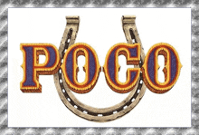 a horseshoe with the word poco written inside of it