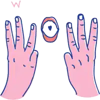 a cartoon drawing of a person 's hands with the words wow above them