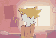 a drawing of a cat in a room with a clock and a sign that says ' rainy-snap ' on it