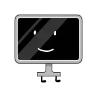 a cartoon drawing of a computer monitor with a smile on its face .