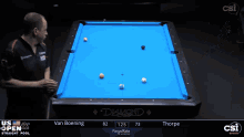 a man is playing pool on a diamond pool table sponsored by fargorate