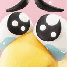 a close up of a cartoon character 's eyes with a mustache