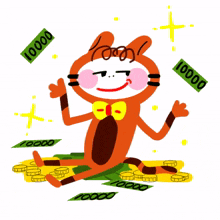 brown cat rich money cool