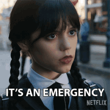 Its An Emergency Wednesday Addams GIF - Its An Emergency Wednesday Addams Jenna Ortega GIFs