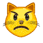 a yellow smiley face with an angry expression
