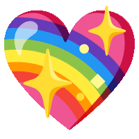 a colorful heart with a rainbow in the middle