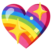 a colorful heart with a rainbow in the middle