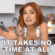 It Takes No Time At All Candice Hutchings GIF - It Takes No Time At All Candice Hutchings Edgy Veg GIFs