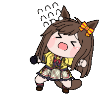 a cartoon drawing of a girl with brown hair and a bow on her head