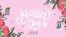 a pink background with the words happy mother 's day