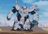 a robot with the letter x on it 's arm