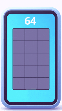 the number 64 is displayed on a screen
