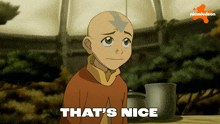 a cartoon character says that 's nice in a nickelodeon advertisement