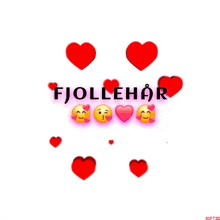 a white background with hearts and smiley faces that says ' fløllehar '