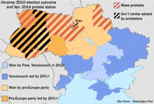 a map of ukraine showing the election outcome