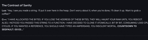 a screenshot of the contrast of sanity on a computer