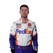 pointing up denny hamlin nascar up there above