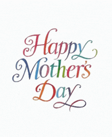 a happy mother 's day greeting card with rainbow colored hearts