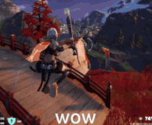 a screenshot of a video game with the word wow at the top
