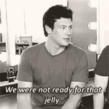 Cory Monteith Glee GIF - Cory Monteith Glee We Were Not Ready For That Jelly GIFs