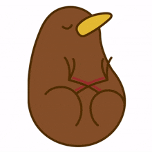 cute funny keewee brown bird