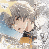 a drawing of a boy with the name cueus de emi