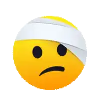a yellow smiley face with a bandage on it