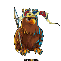 a cartoon of an eagle with a banner that says aguila