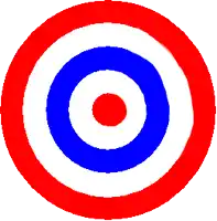 a red blue and white target with three arrows in it