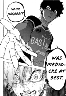 a black and white drawing of a man wearing a bastard munich jersey
