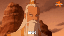 a cartoon of a man with a beard and a crown says no