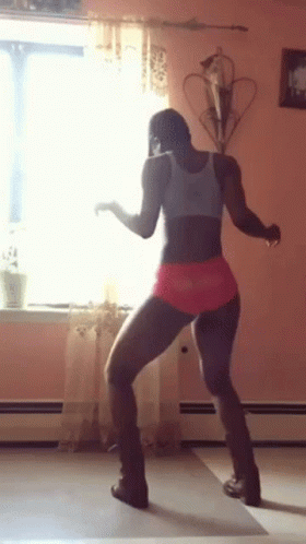 Красиво трясут попой. Тверк. Девушка танцует в белье. Танцует в Нижнем белье. Чернокожая девушка танцует.