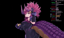 a screenshot of a video game with a girl with horns and a dragon tail