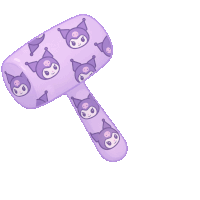 a purple hammer with a pattern of purple cats on it