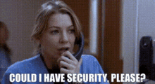 Greys Anatomy Meredith Grey GIF - Greys Anatomy Meredith Grey Could I Have Security Please GIFs